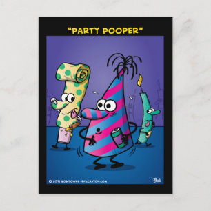 Invitation Carte Postale "Partie Pooper "