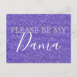 Invitation Carte Postale Parties scintillant Purple Faux Dama Quinceanera P