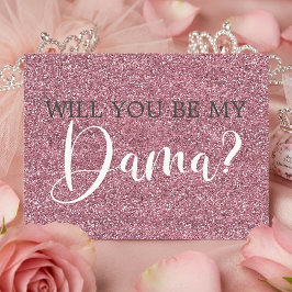Invitation Carte Postale Parties scintillant rose Faux Quinceanera Dama Pro