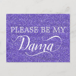 Invitation Carte Postale Parties scintillant violette Dama Quinceanera Dama