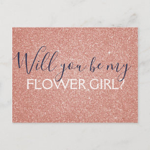 Invitation Carte Postale Parties scintillantes d'or de rose de rose et