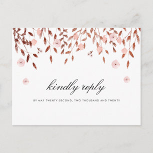 Invitation Carte Postale Parties scintillantes roses élégantes d'or   RSVP