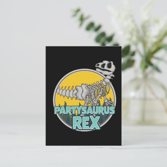 Invitation Carte Postale Partysaurus Rex (Debout devant)
