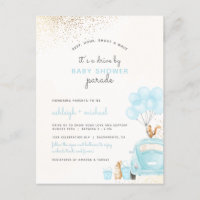 Pastel Blue Balloons Voiture En Boy Baby shower