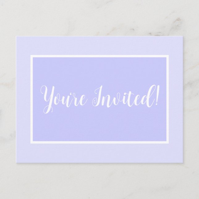Invitation Carte Postale Pastel Periwinkle violet (Devant)