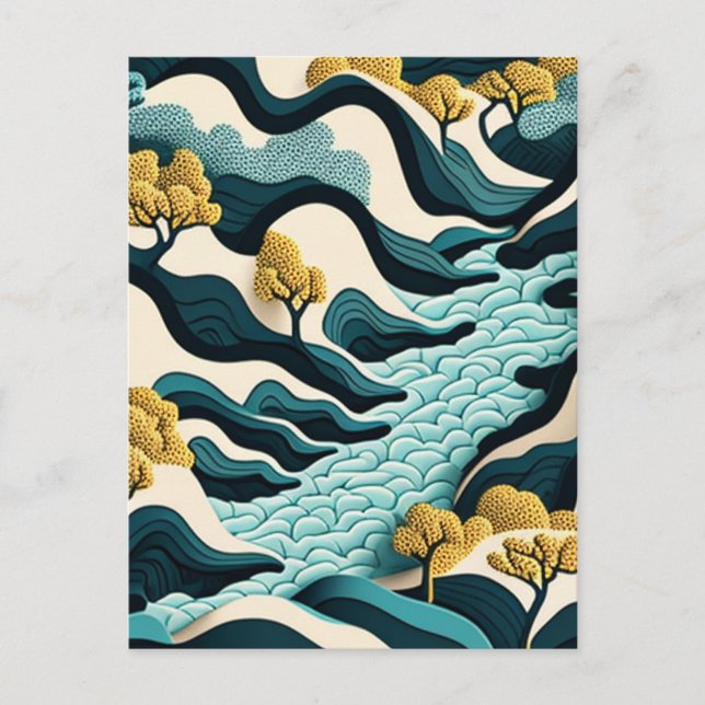 Invitation Carte Postale Paysage moderne (Devant)