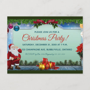 Invitation Carte Postale Père Noël et Ornaments Noël Invitations!