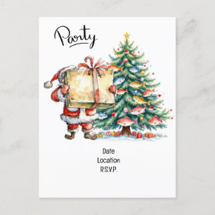 Invitation Carte Postale Père Noël rejoint les fans de pêche pour la fête d
