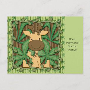 Invitation Carte Postale Petite Giraffe