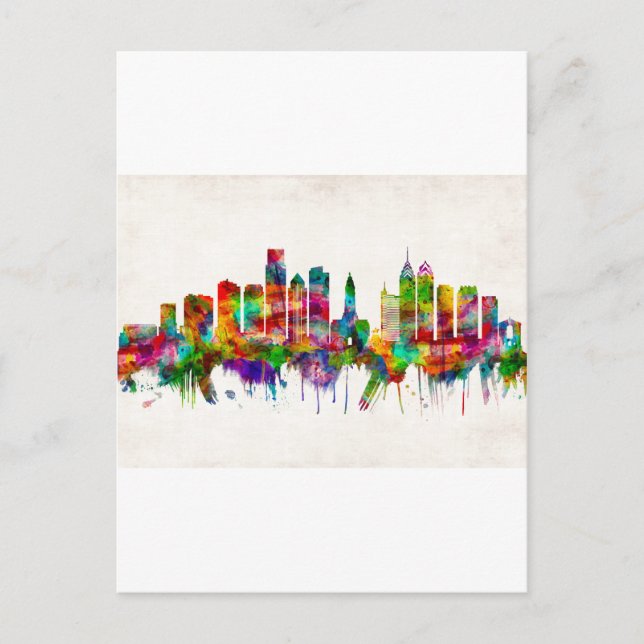 Invitation Carte Postale Philadelphie Pennsylvanie Skyline (Devant)