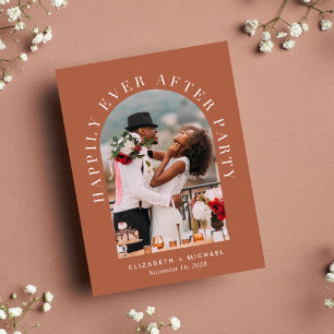 Invitation Carte Postale Photo d'arche élégante Réception de mariage en ter
