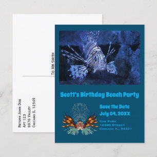 Invitation Carte Postale Photo de fête de plage d'Anniversaire