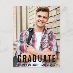 Invitation Carte Postale Photo de la fête de graduation Cool moderne