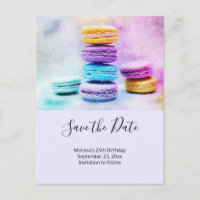Photo de Macarons colorés Enregistrer la date