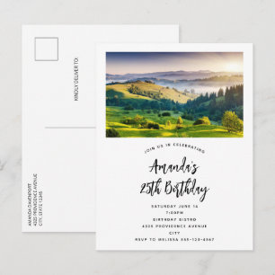 Invitation Carte Postale Photo de paysage naturel panoramique pour annivers