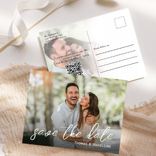 Invitation Carte Postale Photo minimaliste simple Enregistrer la date