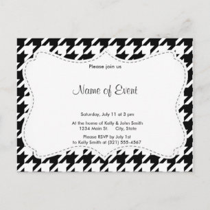Invitation Carte Postale Pied de fond noir et blanc