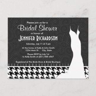 Invitation Carte Postale Pied de fond noir et blanc