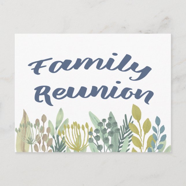 Invitation Carte Postale Pique-nique Floral Family Reunion (Devant)