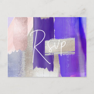 Invitation Carte Postale PixDezines Aquarelle violette RSVP avec choix de r