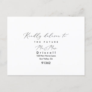 Invitation Carte Postale PixDezines Moderne Élégante Calligraphie RSVP w Re