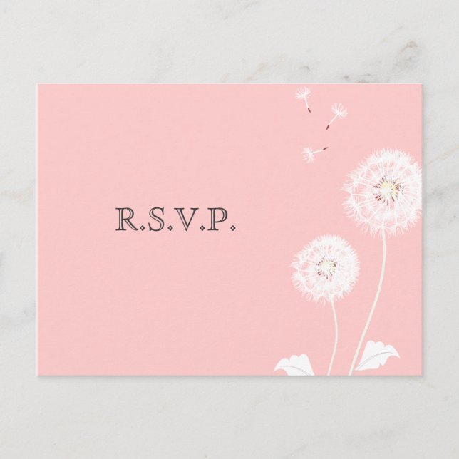 Invitation Carte Postale PixDezines Pissenlits, couleurs de fond diy (Devant)