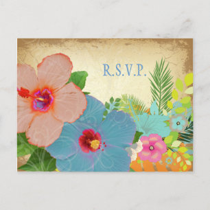 Invitation Carte Postale PixDezines RSVP, hibiscus, nécessite 5x7 invitatio
