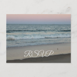 Invitation Carte Postale Plage de coucher de soleil RSVP