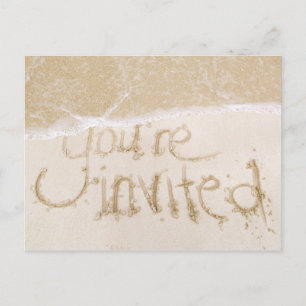 Invitation Carte Postale Plage Mariage Nuptiale Douche Invitation—Sable & M