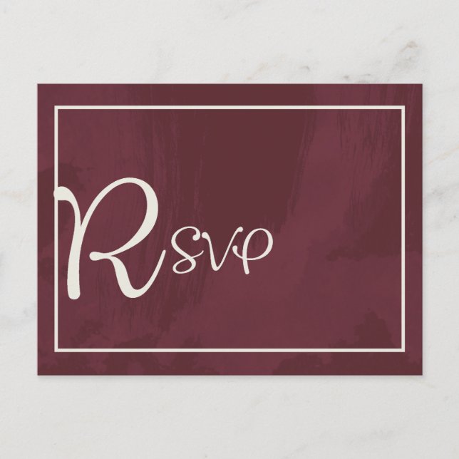 Invitation Carte Postale Poche Bourgogne et Parties scintillant d'or RSVP (Devant)