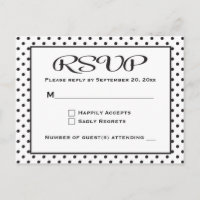 Pois RSVP Noir et Blanc Mariage / Parti
