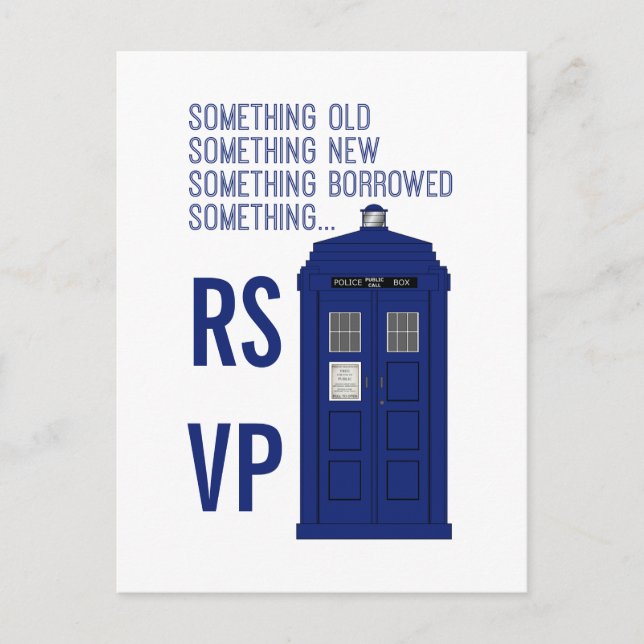 Invitation Carte Postale Police Box RSVP Postcard v1 (Devant)