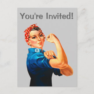 Invitation Carte Postale Poster 2ÈME GUERRE MONDIALE Rosie The Riveter