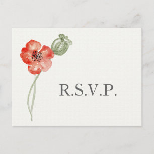 Invitation Carte Postale Pretty Red Poppies moderne mariage floral rsvp
