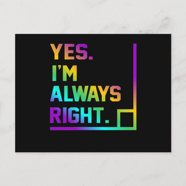 Invitation Carte Postale Professeur de mathématiques toujours correctement  (Devant)