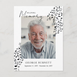 Invitation Carte Postale Professeur de Musique Musicien Notes En Souvenir A