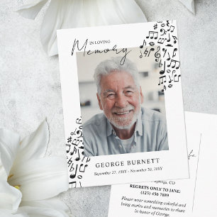 Invitation Carte Postale Professeur de Musique Musicien Notes En Souvenir A
