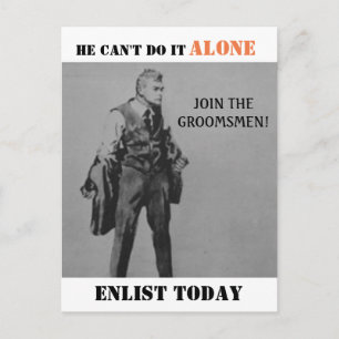 Invitation Carte Postale Propagande Thème Meilleur Homme Ou Groomsman Invit