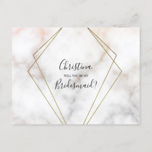 Invitation Carte Postale Proposition de domestique personnalisée Marbre Ros