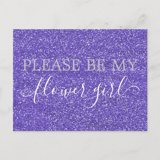 Invitation Carte Postale Proposition de Fleur de Parties scintillant mignon (Devant)