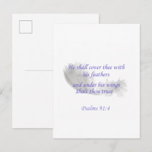 Invitation Carte Postale Psaumes 91:4 Il te couvrira de ses plumes