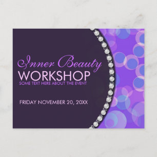 Invitation Carte Postale Purple Bubbles Beauté Workshop Business Flyer