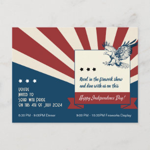 Invitation Carte Postale "Que la liberté enflamme la nuit ! 14 juillet