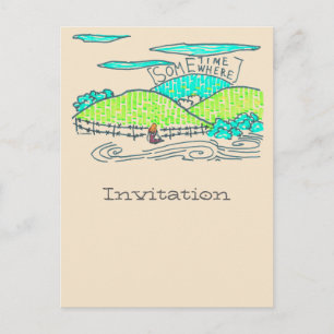 Invitation Carte Postale Quelque part / Parfois