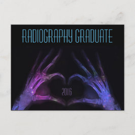 Invitation Carte Postale "Radiographie Graduate" coeur violet xray