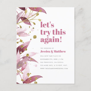 Invitation Carte Postale Réessayez cette mise à jour élégante des Mariages 