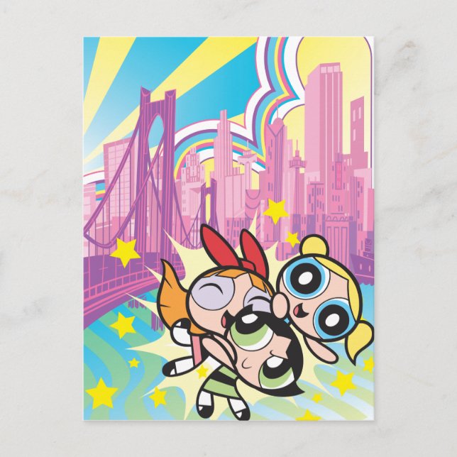 Invitation Carte Postale Règle Powerpuff Girls (Devant)