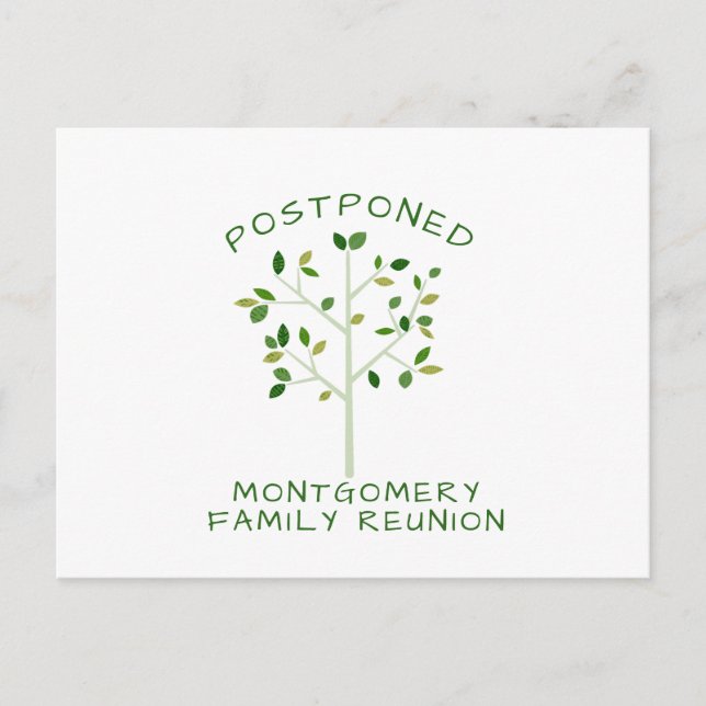 Invitation Carte Postale Regroupement familial repoussé Simple arbre généal (Devant)
