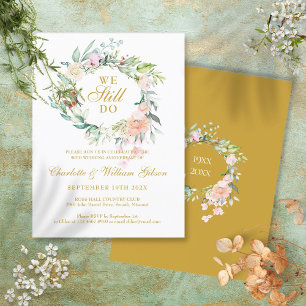 Invitation Carte Postale Renouvellement de vœux de jubilé d'or 50 ans Nous 