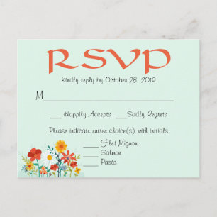 Invitation Carte Postale Réponse de RSVP pour le mariage floral de la Monna